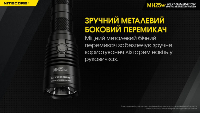 Ліхтар Nitecore MH25 V2 (1300 люмен), комплект 