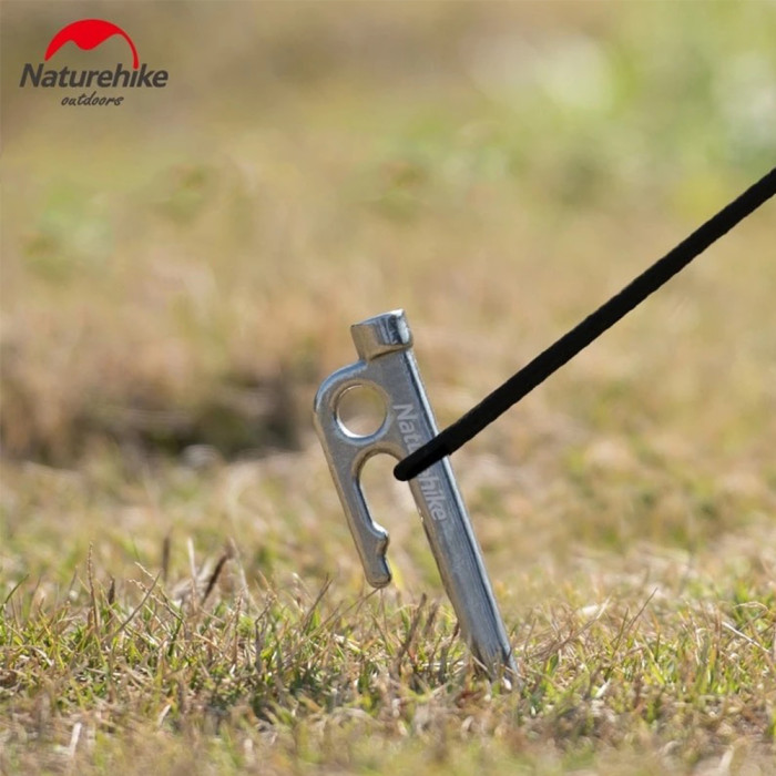 Кілок сталевий Naturehike NH19PJ014, 25 см, сірий 