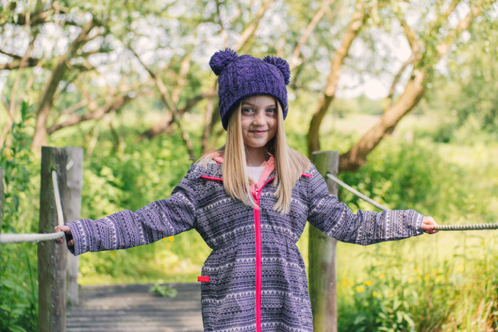 Дитяча водонепроникна шапка DexShell з бубонами DH572, фіолетовий 