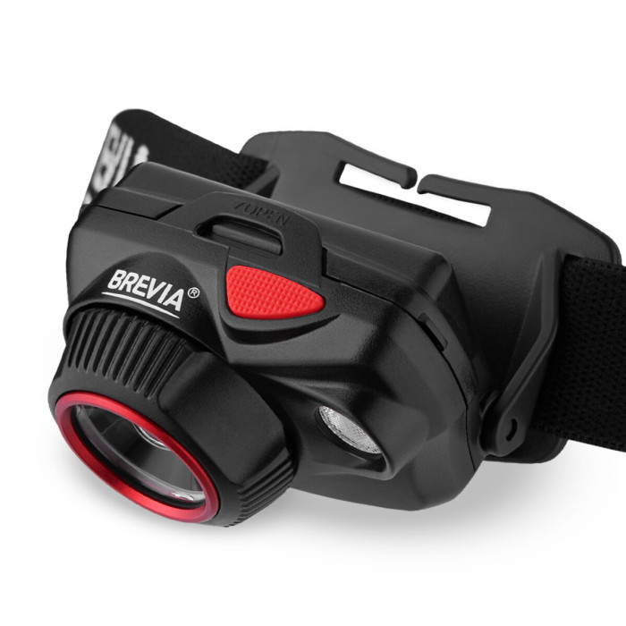 Ліхтар налобний Brevia 520Lm, Focus Control, 800mAh/3xAAA, IP64 (білий/червоний) 