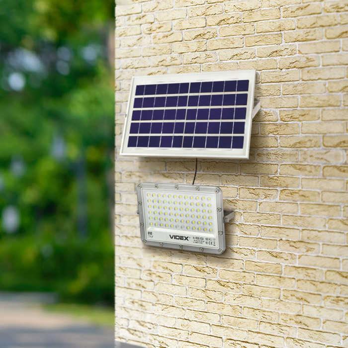 Прожектор світлодіодний Videx VL-FSO2-505 із сонячною панеллю 50 W 1000 Lm 5000 K 
