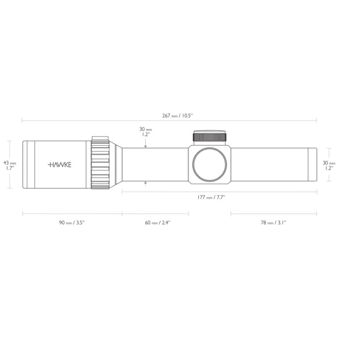 Приціл оптичний Hawke Vantage 30 WA 1-8х24 сітка Tactical BDC - 5.56 з підсвічуванням 