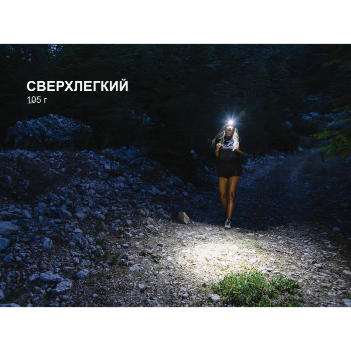 Ліхтар налобний Fenix HM55R з червоним світлом, чорний 1200 лм 