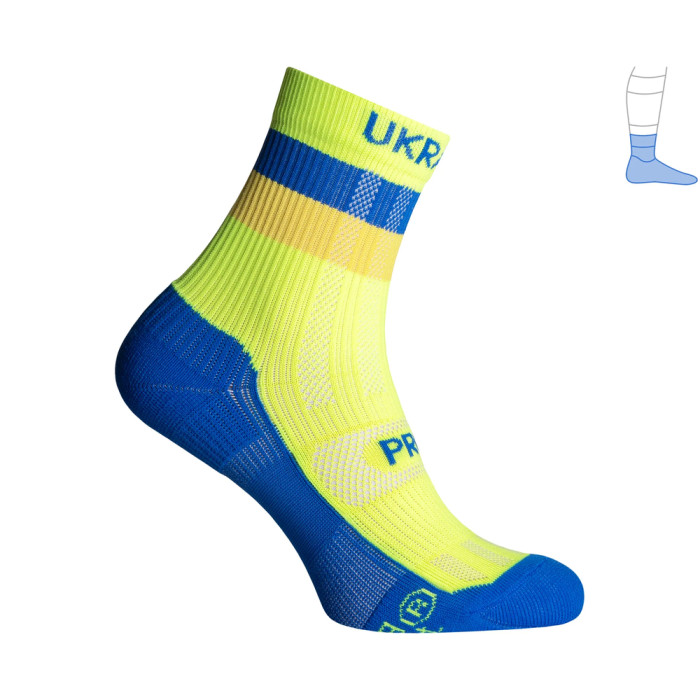 Компресійні шкарпетки захисні літні Protector ShortDry Ultra синьо-салатові L 44-47 