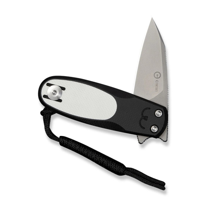 Ніж складаний кишеньковий Civivi Purr, (4.65 см) Nitro-V / G10 чорний/білий 