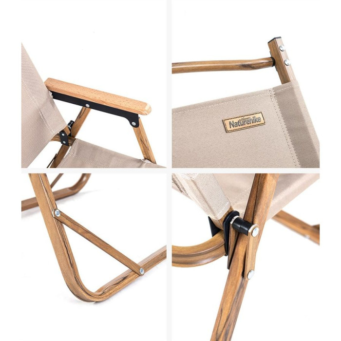 Крісло складане Naturehike MW02 NH19Y002-D, 600D Oxford / алюміній, р-р М, бежевий 