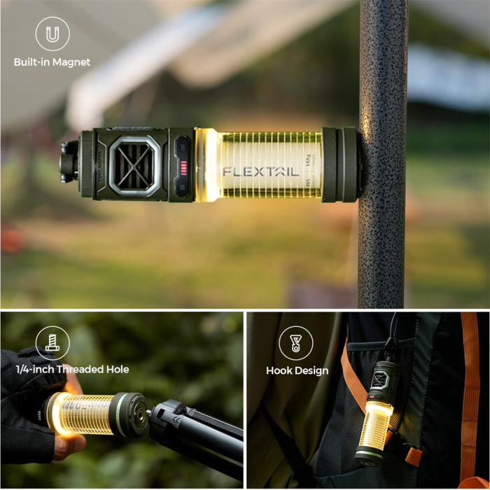 Фумігатор-ліхтар кемпінговий Flextail Tiny Repel S, бежевий 