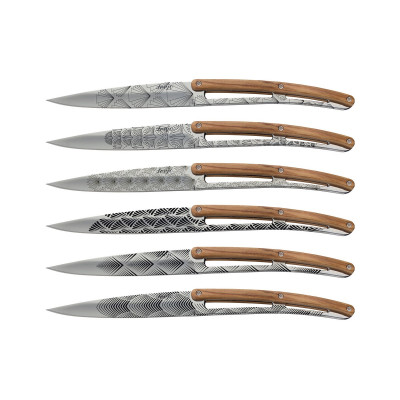 Набір ножів 6 Deejo Steak Knives, mirror finish "Art Deco"
