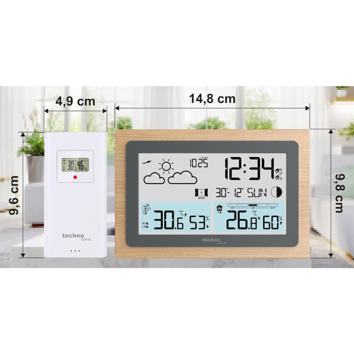 Метеостанція Technoline WS6785 Graphite/Wooden Frame (WS6785)