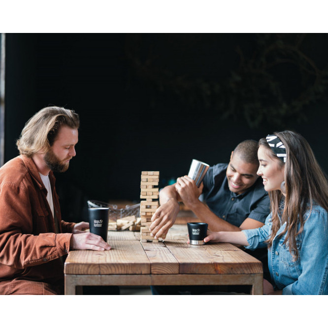 Термостакан тамблер з соломинкою ізольований стакан Klean Kanteen з сланцевого сланцю чорний (матовий) 473 мл 