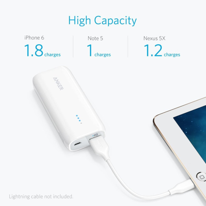 Портативна батарея Anker Astro E1, 5200mAh, V3 (біла) 