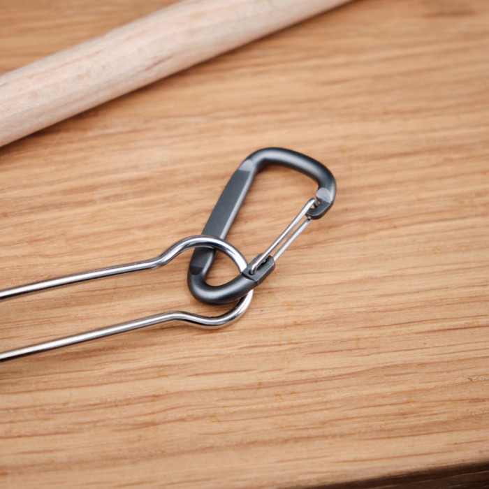 Ложко-виделка титанова складана Naturehike NH19C001-J сіра з мішечком 