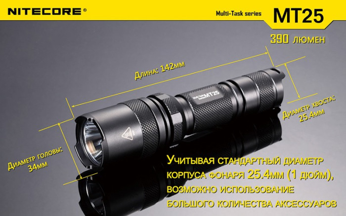 Кишеньковий ліхтар Nitecore MT25, 390 люмен 