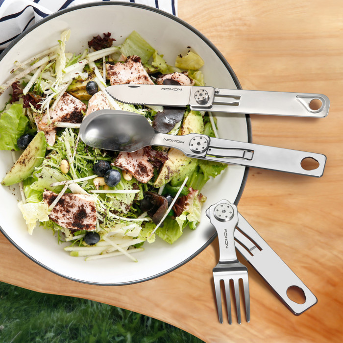 Набір столових приборів Roxon C1S 3 in1 (ложка, виделка, ніж), нержавіюча сталь (сліди використання) 