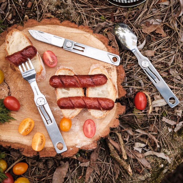 Набір столових приборів Roxon C1S 3 in1 (ложка, виделка, ніж), нержавіюча сталь (сліди використання) 