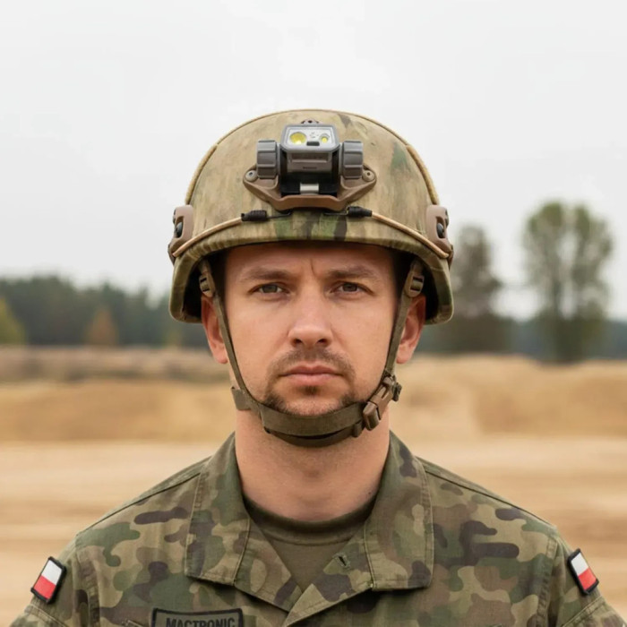 Ліхтар налобний Mactronic Prism (650 Lm) Cool White/RGB LED Recharg Type-C Helmet Kit (THL0141) 