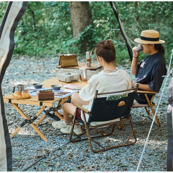 Крісло складане Naturehike MW02 NH19Y002-D, 600D Oxford / алюміній, р-р М, чорний 