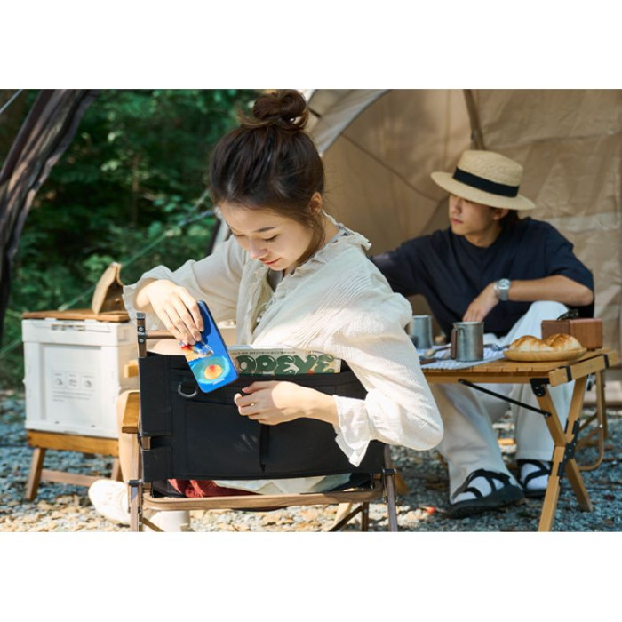 Крісло складане Naturehike MW02 NH19Y002-D, 600D Oxford / алюміній, р-р М, чорний 