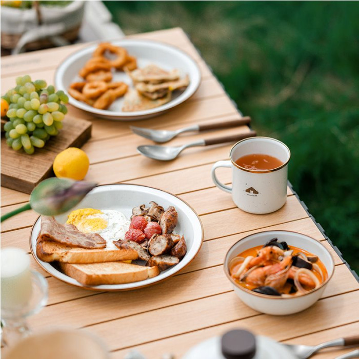 Тарілка емальована пласка Naturehike CNK2300CW013, біла 