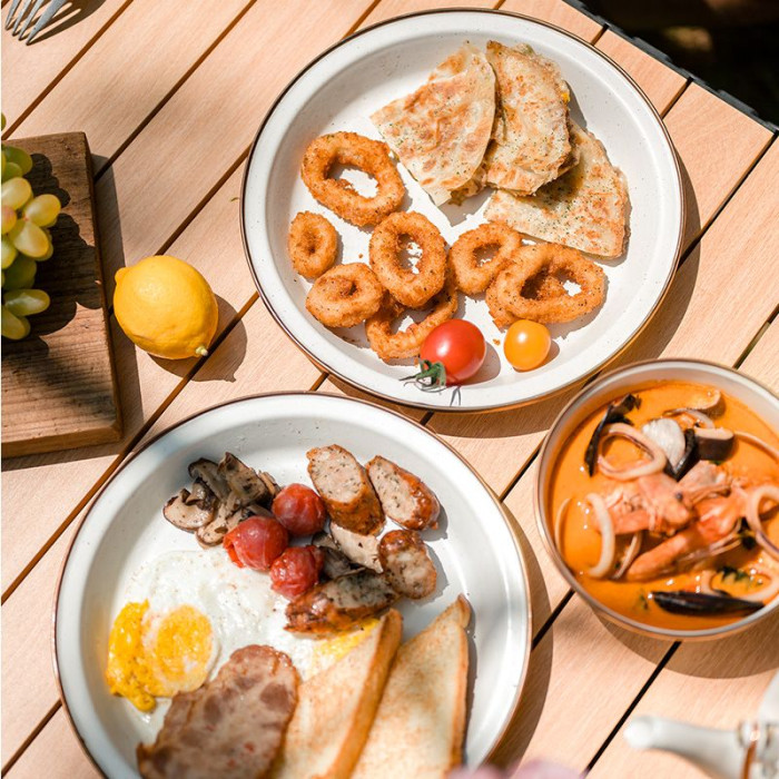 Тарілка емальована пласка Naturehike CNK2300CW013, біла 