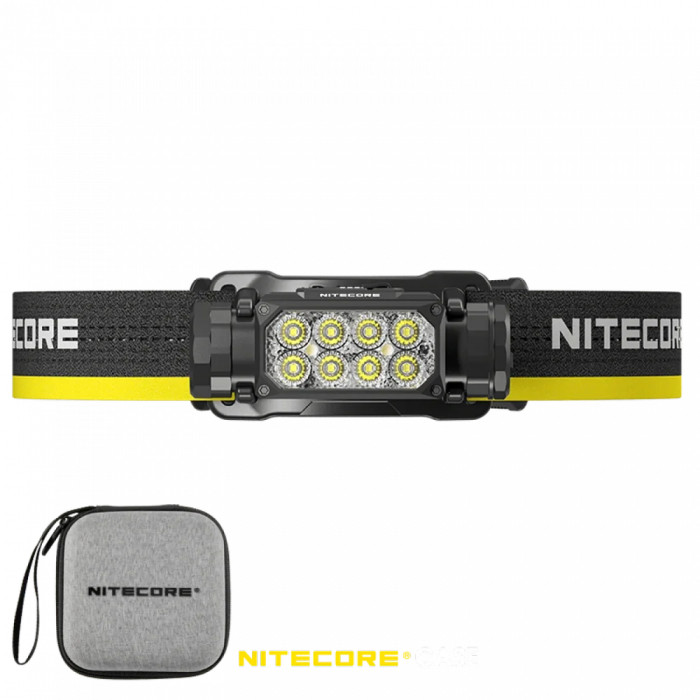 Ліхтар налобний Nitecore HC65 UHE (8 x NiteLab UHE LED, 2000 люмен, 11 режимів, 18650, USB Type-C), чорний 