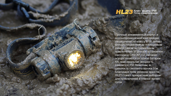 Ліхтар Fenix HL23 Cree XP-G2 R5 (сірий) 