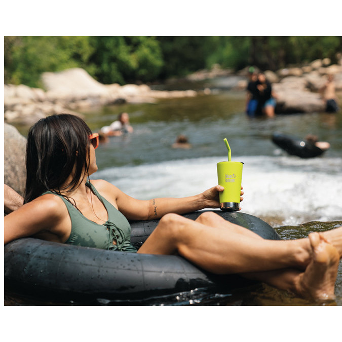 Термостакан тамблер з соломинкою ізольований стакан Klean Kanteen Juicy Pear 473 мл 