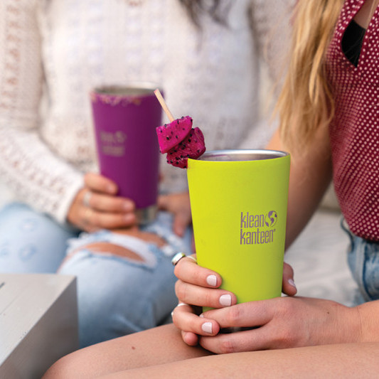 Термостакан тамблер з соломинкою ізольований стакан Klean Kanteen Juicy Pear 473 мл 