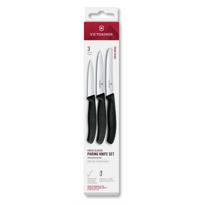 Набір ножів для чищення овочів Victorinox Swiss Classic 3 ножа чорн 6.7113.34 
