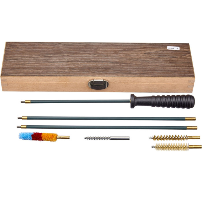 Набір для чищення MEGAline 7к. дерев'яний короб, сталь в обплетенні 