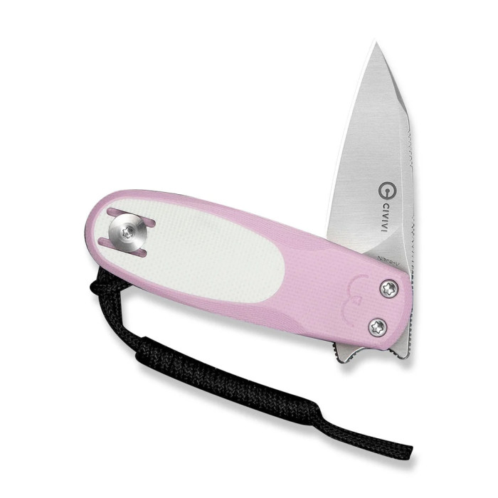 Ніж складаний кишеньковий Civivi Purr, (4.65 см) Nitro-V / G10 рожевий/білий 
