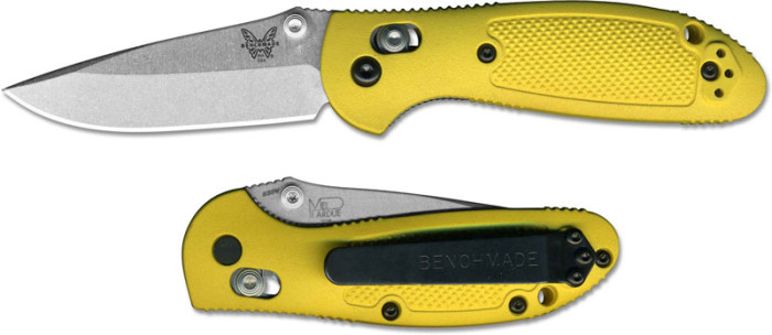 Ніж Benchmade Pardue Griptilian Mini, напівсерейтор, жовтий (556S-YEL) 