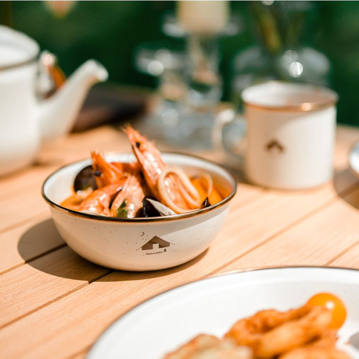 Миска емальована Naturehike CNK2300CW013, біла 