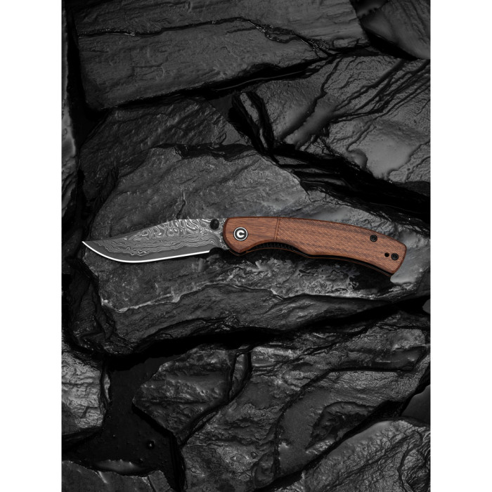 Ніж складаний кишеньковий Civivi Clingman (7.6 см) Damascus / Guibourtia Wood дерево