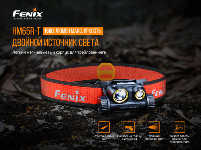Налобний ліхтар Fenix HM65R-T з акумулятором Fenix 3500mAh + точилка Work Sharp Micro 