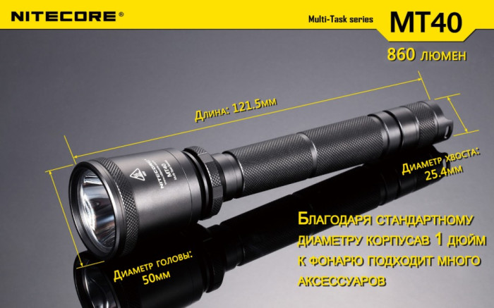 Кишеньковий ліхтар Nitecore MT40, 960 люмен 