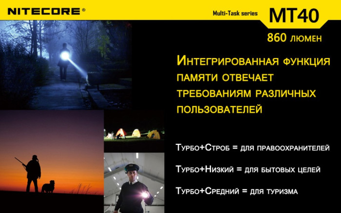 Кишеньковий ліхтар Nitecore MT40, 960 люмен 