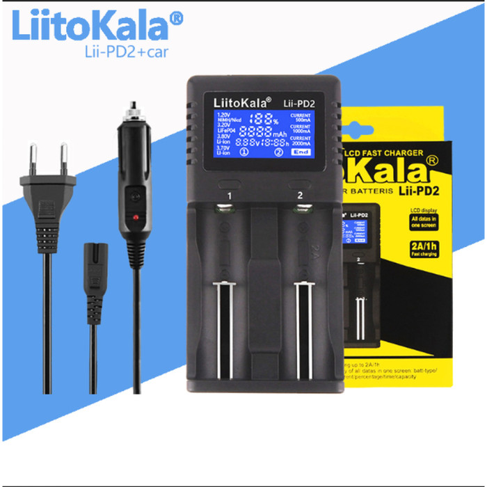 Зарядний пристрій Liitokala Lii-PD2+car EU charger 