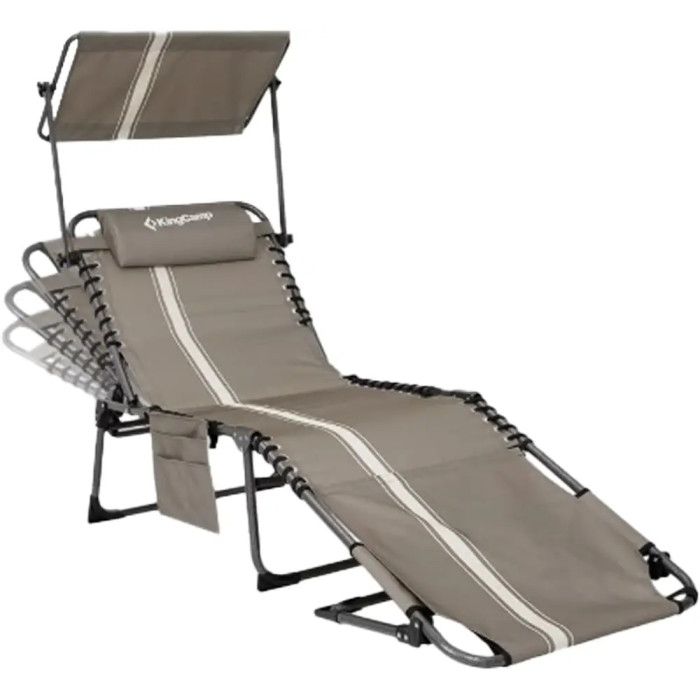 Шезлонг KingCamp Magnolia B10 Plus grey/white 