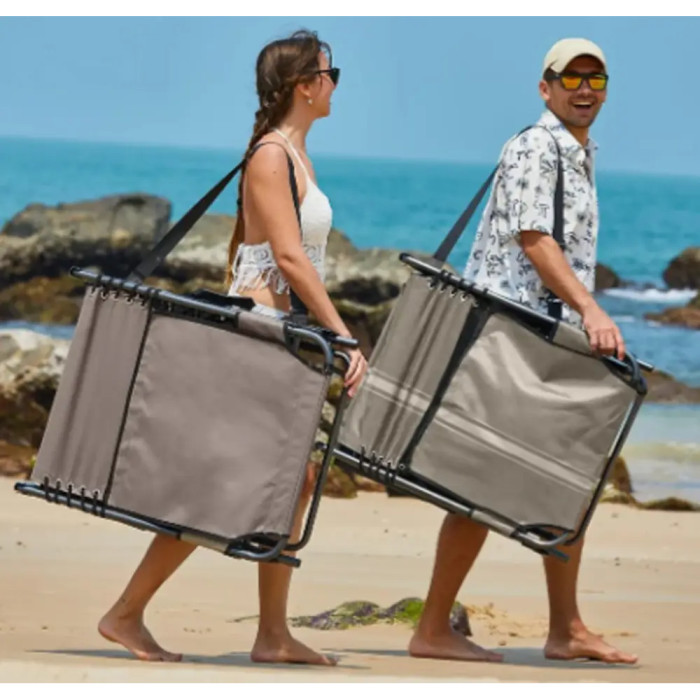 Шезлонг KingCamp Magnolia B10 Plus grey/white 