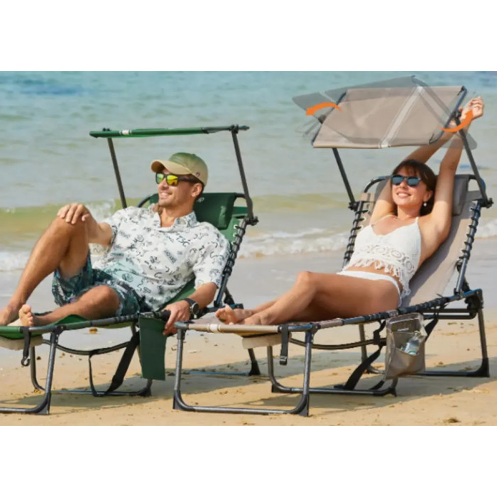 Шезлонг KingCamp Magnolia B10 Plus grey/white 