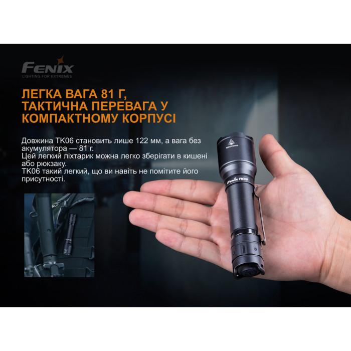 Багатофункціональний ліхтар Fenix TK06 Luminus SST20 L4, 800 люмен 