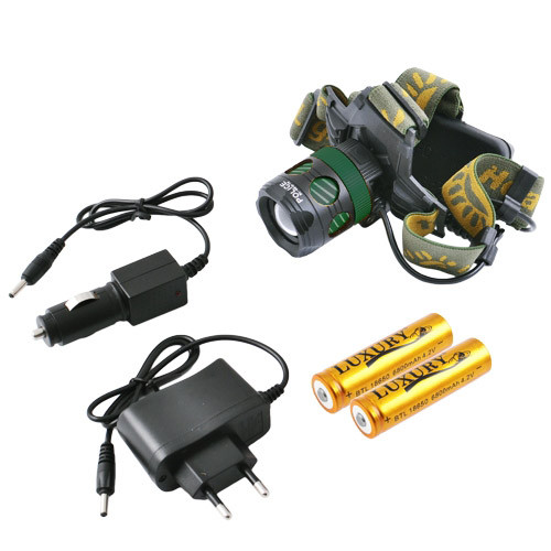 Ліхтар налобний Police 6813-T6, ЗУ 220V /12V, 2x18650 