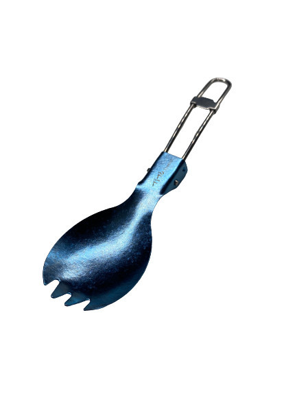 Ложка-вилка складна титанова TiTo Titanium-блакитна 