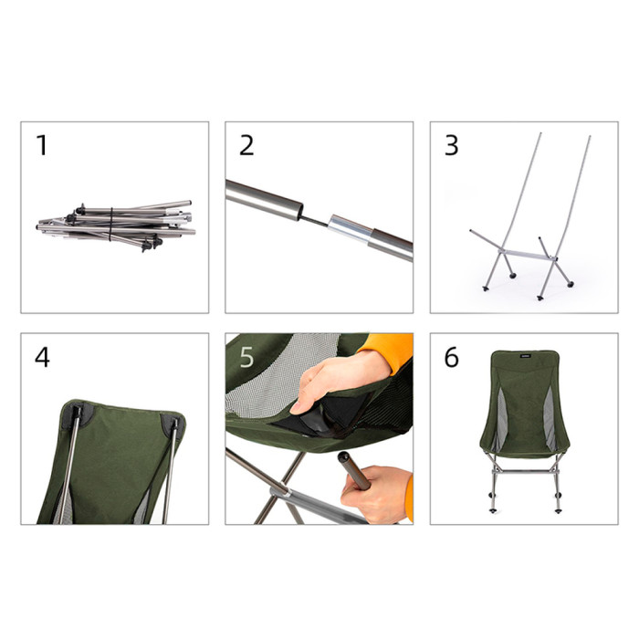 Стілець складаний Naturehike YL06 NH18Y060-Z, зелений 