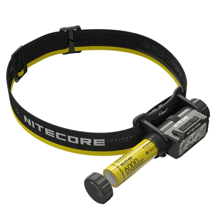 Ліхтар налобний Nitecore HC70 UHE (6xNiteLab UHE LED, 1600 люмен, 10 режимів, 1x21700, USB-C) 