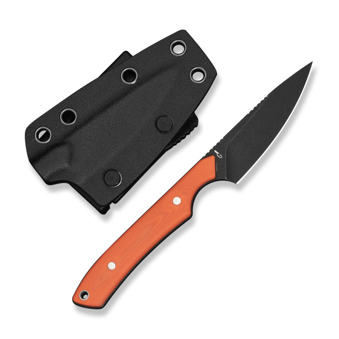 Ніж фіксований кишеньковий Civivi High Grass Field Knife (7,4 см) 14C28N / G10 помаранчевий з чохлом