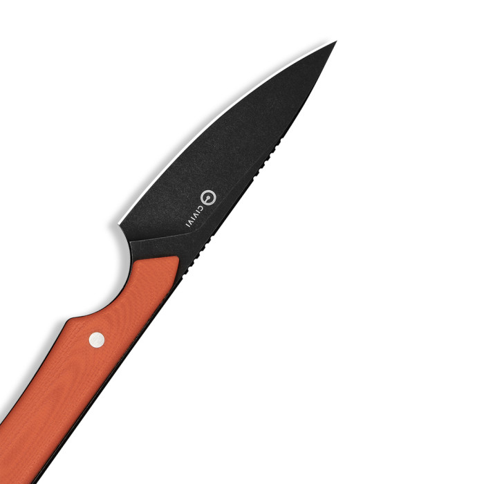 Ніж фіксований кишеньковий Civivi High Grass Field Knife (7,4 см) 14C28N / G10 помаранчевий з чохлом