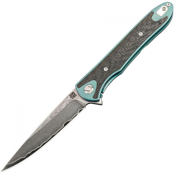 Ніж Artisan Shark Damascus Titanium (Green) 