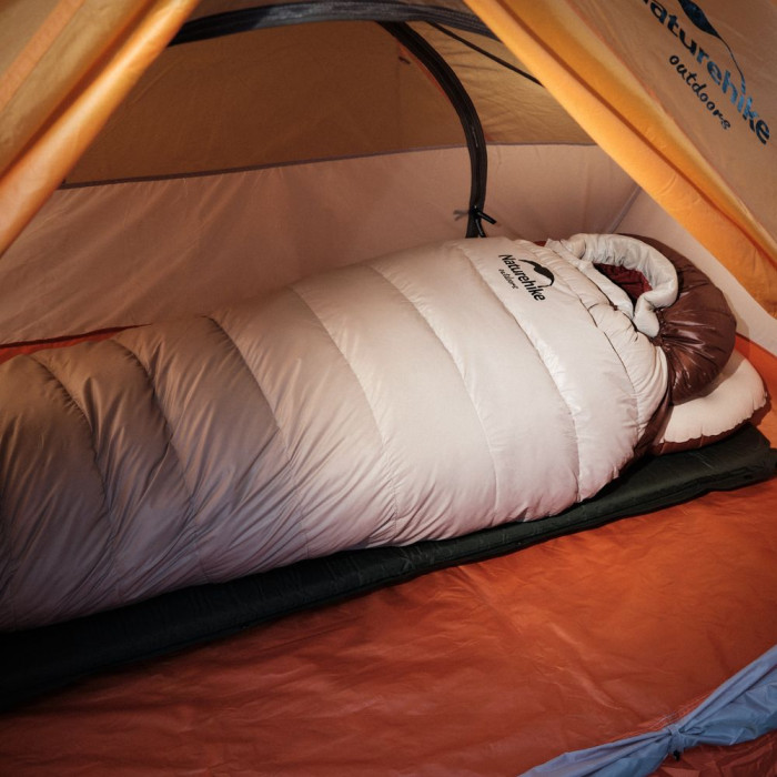 Спальник з натуральним пухом Naturehike Snowbird NH20YD001, p-р L, коричневий 720 г 